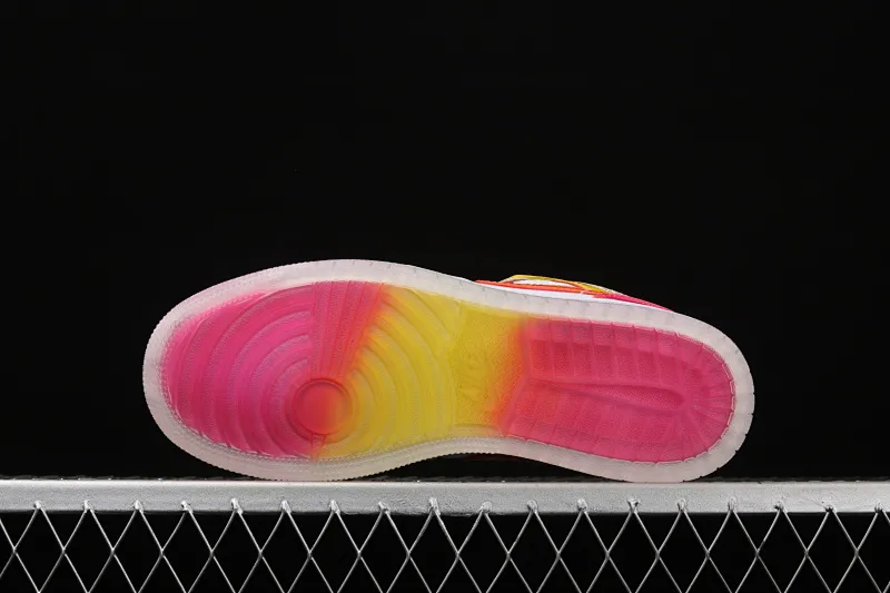 All categories Air Jordan Jordan series basketball shoes Air Jordan 1 Mid Air Jordan 1 Mid AJ1 Joe 1 mid-top white, yellow and pink candy color CV4611-100